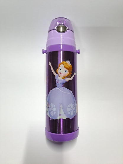 Character Metal Bottle with Straw